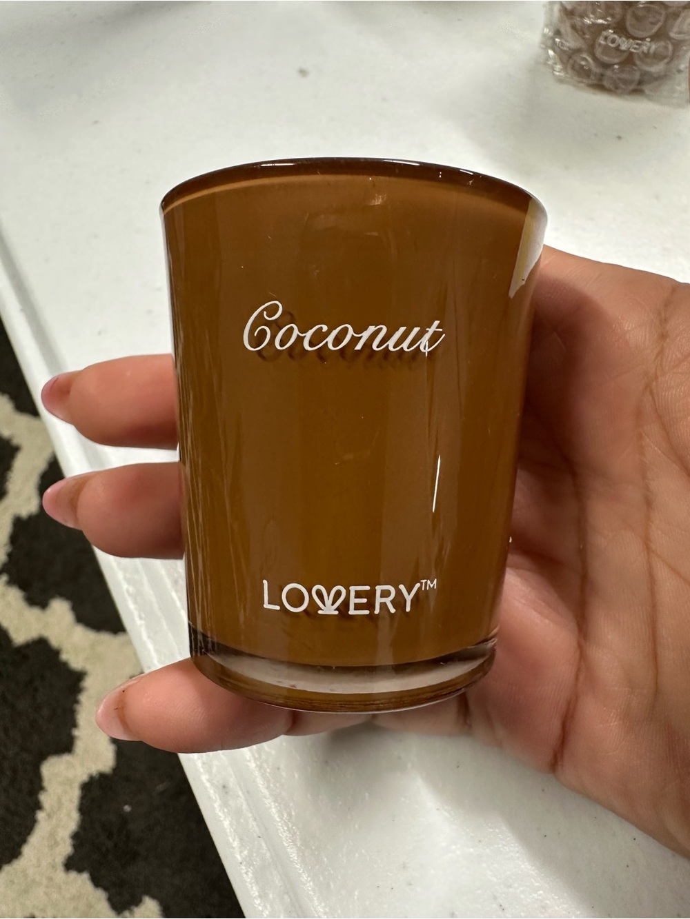 Lovery Coconut Scented Candle - Brown Glass Jar 50g/1.76oz new no box